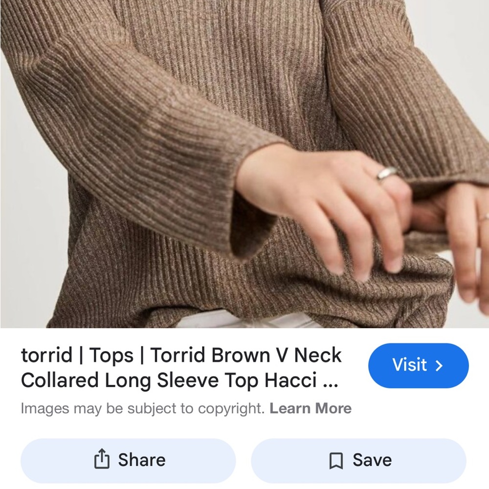 Torrid Bronze Ribbed Collared Sweatshirt
